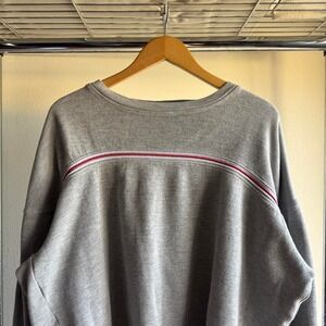 Banana Jack Mens XL Grey Ribbed Thermal Long Sleeve Boxy Cropped Y2K Streetwear